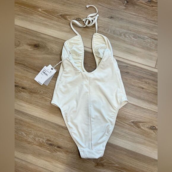 GOOD AMERICAN Leilani Halter Top One Piece Swimsuit Size 0 - Picture 3 of 8